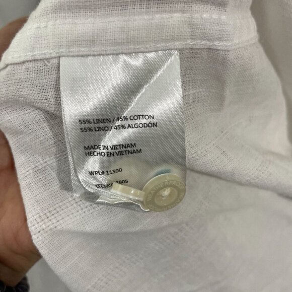 NEW Weatherproof Vintage Men's XL Original White Linen Blend Short Sleeve Shirt - Picture 6 of 8